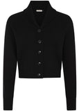 Banned Violet Collar 50's Cardigan Schwarz