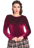 Banned Evening Rose 50's Top Burgunder