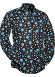 Chenaski Herren Dots & Spots 70's Hemd Navy