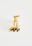 Fable England Fox Enamel Broche Braun