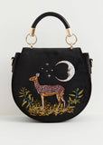 Fable England Deer Velvet Saddle 40's Tasche Schwarz