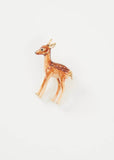 Fable England Fawn Enamel Broche Braun