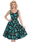 Hearts & Roses Rosacea 50's Swingkleid Schwarz