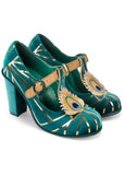 Hot Chocolate Design Peacock Pumps Teal Blau