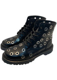 Steelground Eyelet Leder Stiefel Schwarz