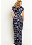 Onjenu Pitot Polkadot Maxikleid Navy