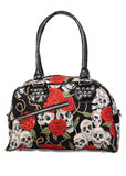 Banned Skull & Roses Rockabilly Tasche Schwarz Rot