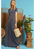 Onjenu Pitot Polkadot Maxikleid Navy