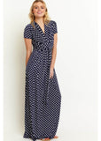 Onjenu Pitot Polkadot Maxikleid Navy